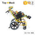 Topmedi Equipo médico reclinando silla de ruedas de aluminio para niños de parálisis cerebral